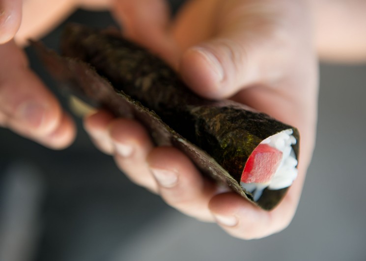 Two new Dallas handroll bars, Nori Handroll Bar and Namo (pictured), are duking it out in Dallas' growing temaki scene. - ALISON MCLEAN