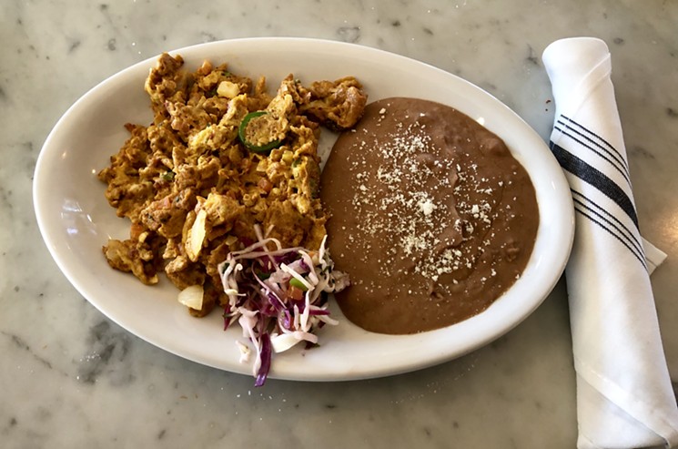 This standard breakfast of huevos con chorizo ($10) is executed perfectly here. - TAYLOR ADAMS