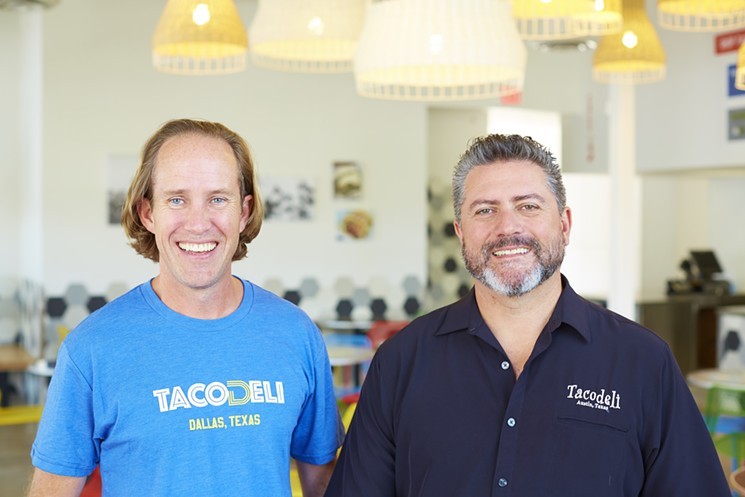 Tacodeli founders Eric Wilkerson (left) and Roberto Espinosa - LINDSEY MILLER PR