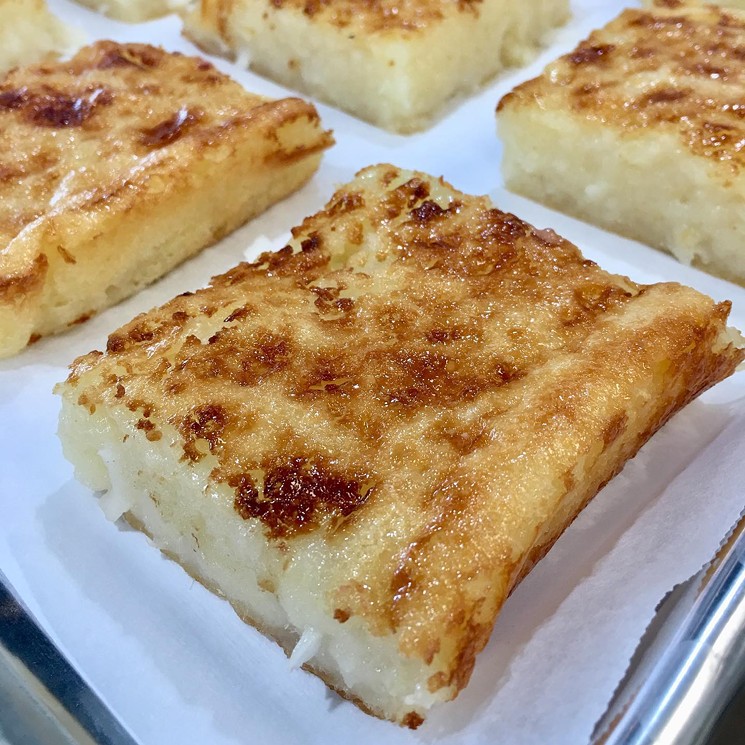 The coconut-cassava cake is popular: this moist Filipino cake is regularly selling out. - DEVIOUS DESSERTS AND CREAMERY