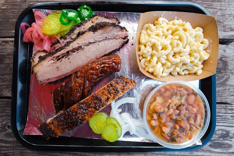 For $18, Panther City's three-meat tray still represents a barbecue bargain. - CHRIS WOLFGANG