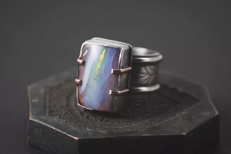 Leeann Burns took up metalsmithing five years ago, and now she has a line called Love Actually. - LEEANN BURNS