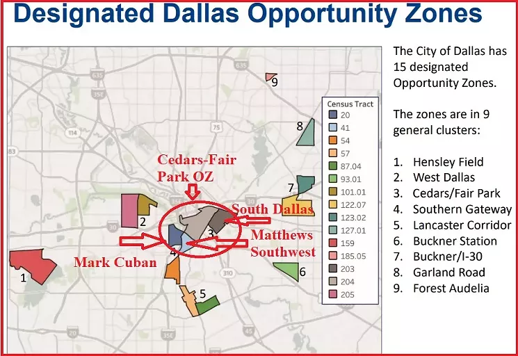 South Dallas, on the eastern end of the so-called opportunity zone, is separated by almost an entire census tract from the lucrative western end. - DALLASCITYHALL.COM