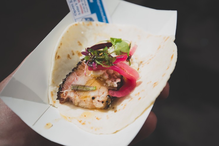 Pork belly taco from Dayne's Craft Barbecue in Fort Worth - CHRIS WOLFGANG
