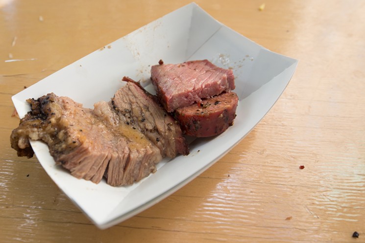 Brisket, prime rib and sausage from Evie Mae's Barbecue in Wolfforth - CHRIS WOLFGANG