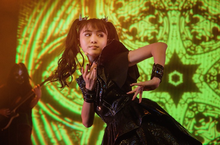 Awwwww! Babymetal's blend of searing metal tinged with J-pop is unabashedly cute. - MIKE BROOKS