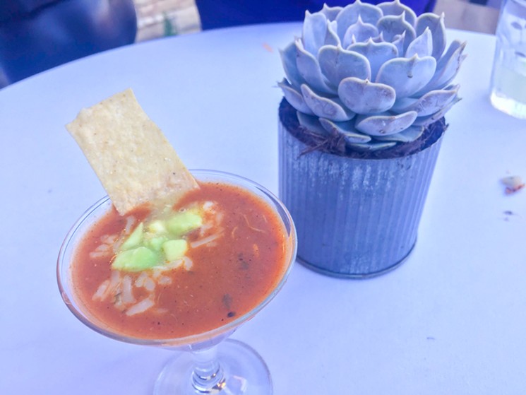 Starters include tortilla soup topped with avocado and shredded cheese. It’s among the vegetarian friendly options on the menu. - MICAH MOORE