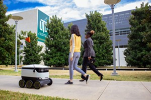 The robots roll throughout campus at no more than 4 mph. - STARSHIP TECHNOLOGIES