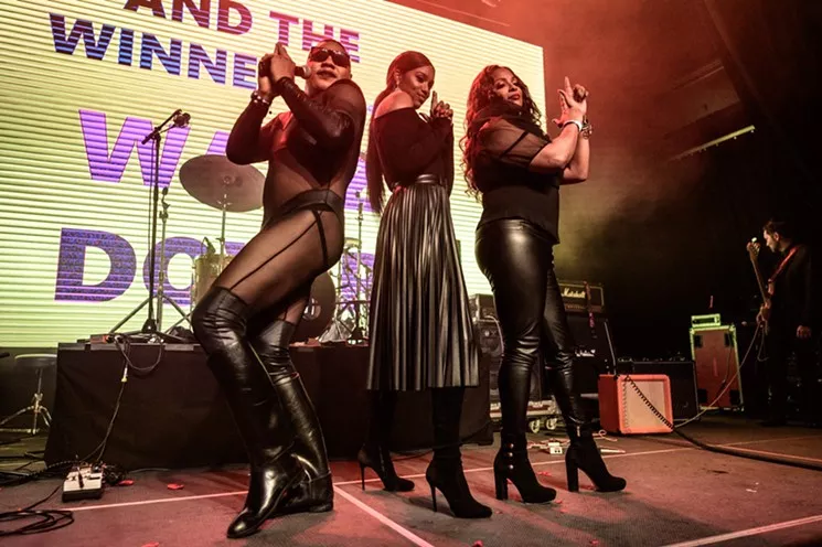 Dezi 5 hosting the Dallas Observer Music Awards, with presenters Christy Ray and Spinderella. - MIKE BROOKS