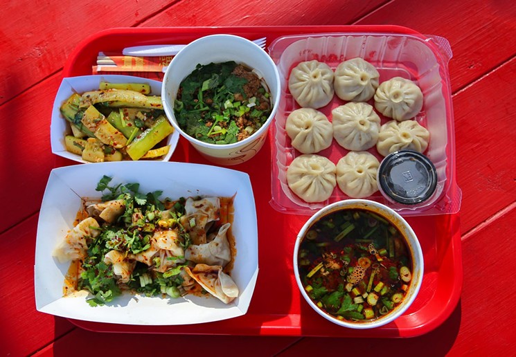 A spread at Monkey King Noodle Company - CATHERINE DOWNES