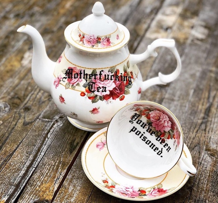 These tea sets come with special messages for your guests. - CAITLIN SCHART