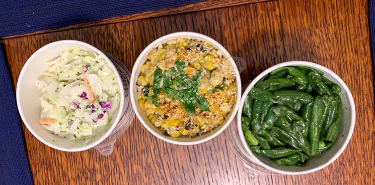 Exceptional sides (except for their best, which is creamed spinach): coleslaw, roasted corn, green beans. - TAYLOR ADAMS