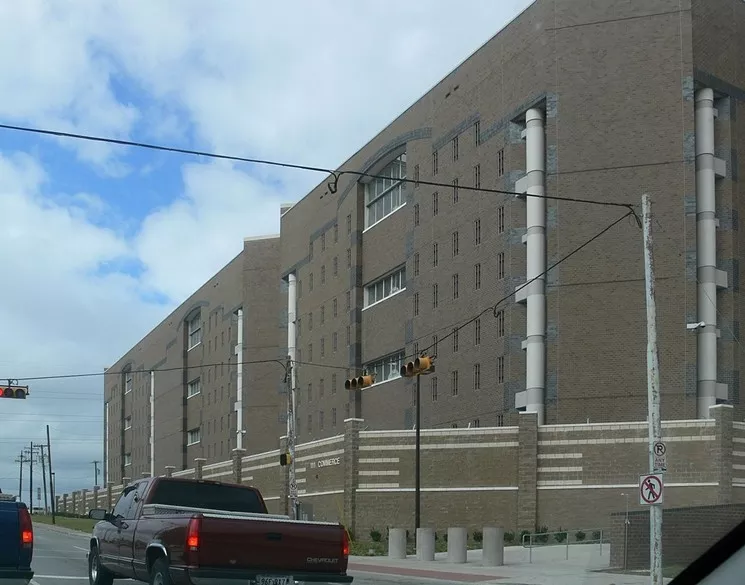 Dallas County's Lew Sterrett Justice Center. Close quarters and little social distance. - ANDRES PRAEFCKE