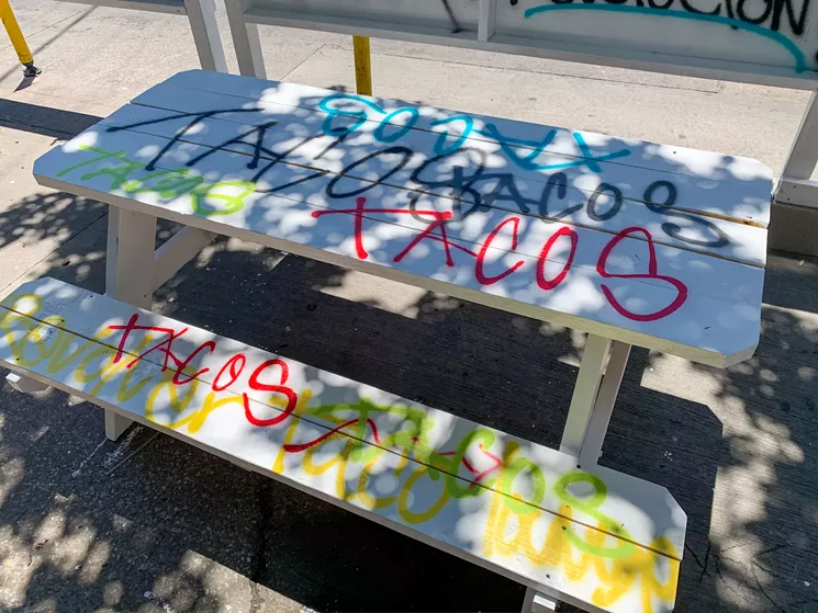 This is the better table (only because of the shade; the other table's just as sturdy). - TAYLOR ADAMS