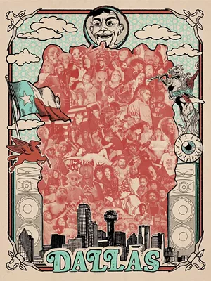 Musician and graphic artist Hunter Moehring designed the Dallas Bring Music Home poster, which goes on sale Friday. - HUNTER MOEHRING