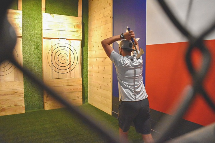 Ax throwing can be called cardio, right? - COURTESY OF WHISKEY HATCHET
