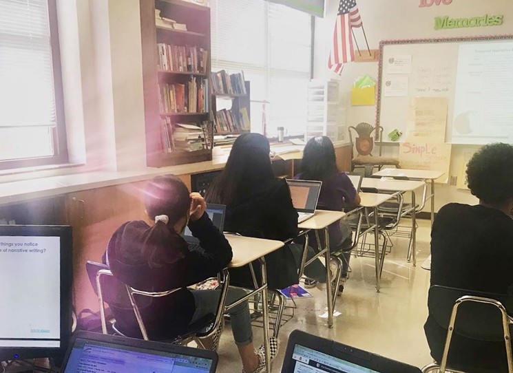 Teacher Amy Courtney manages both virtual and in-person students at once. - COURTESY OF AMY COURTNEY