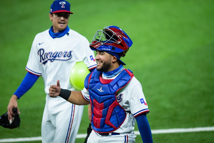 With a late November birthday, sometimes catcher Jose Trevino gets presents and all the food he wants. - TEXAS RANGERS