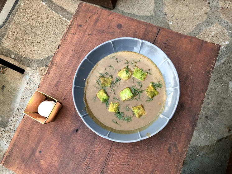 Encina's pea-ham bisque is a perfect fall soup. - BRANDON MOHON