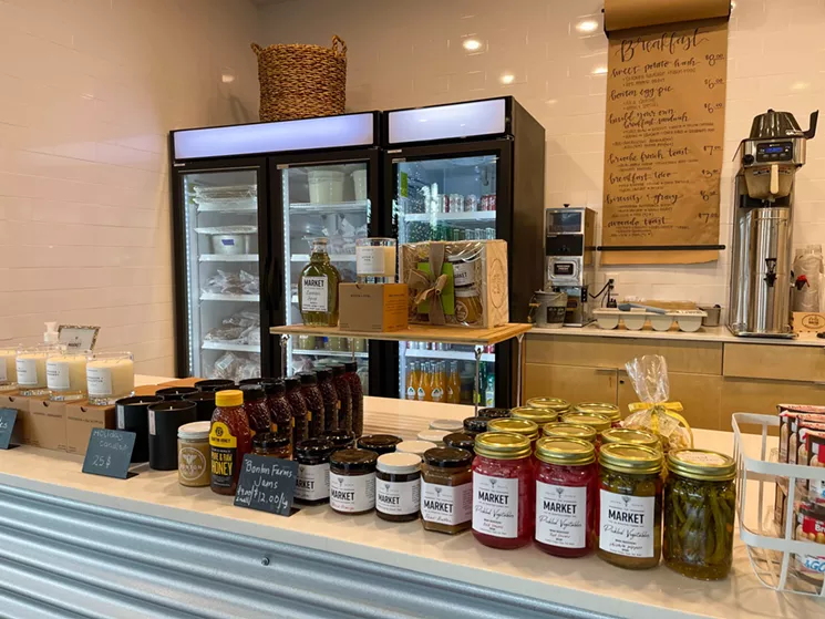 Inside the cafe, you'll find more than the menu to purchase. (If you haven't gotten anything before, get the honey butter.) - TAYLOR ADAMS