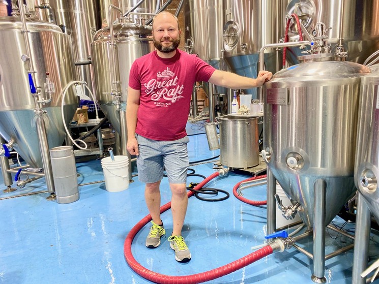 Peter Hemmingsen sporting a Louisiana-based brewery T-shirt, a nod to the camaraderie across the industry. - LAUREN DREWES DANIELS