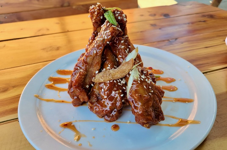 The duck wings at Cannon's Corner are slathered in a marmalade sauce with a bit of ginger. - EMAYNE