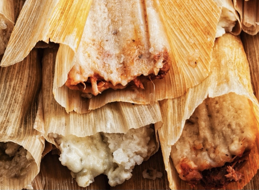 These tamales from Oak'd are made with their in-house smoked chicken, pork and brisket. - COURTESY OF OAK'D BBQ