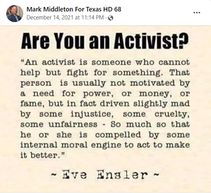 Middleton uses his campaign's Facebook page to battle with commenters who criticize his involvement in Jan. 6 - SCREENSHOT FROM FACEBOOK
