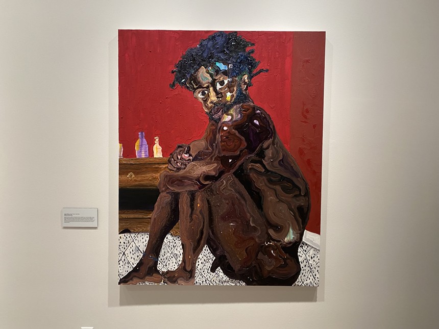 Ludovic Nkoth's "Holding on to Hope" is one painting on display at the Green Family Art Foundation gallery. - KIAN HARVEY