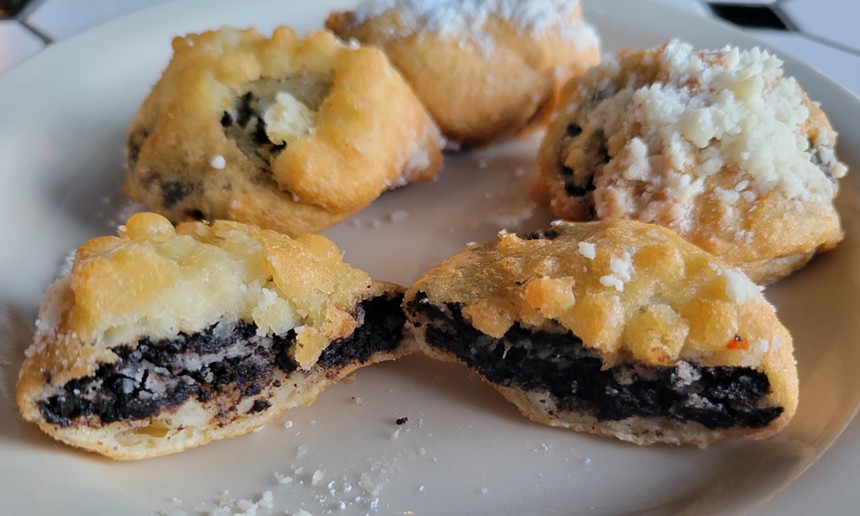 These deep fried Oreos are a great predinner snack for the trip home. - E MAYNE