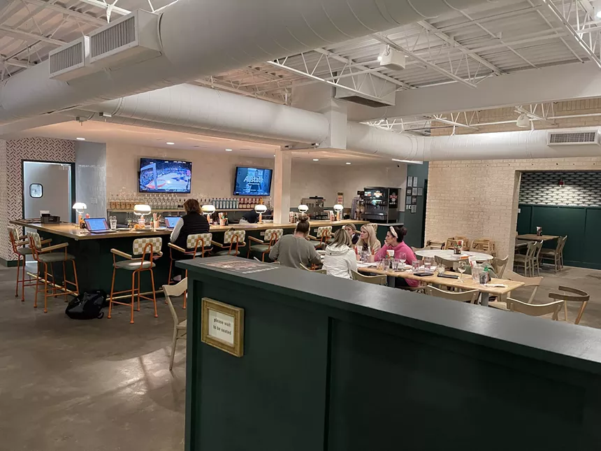 The bar seating at Hei Hei has a workstation feel. - ANGIE QUEBEDEAUX