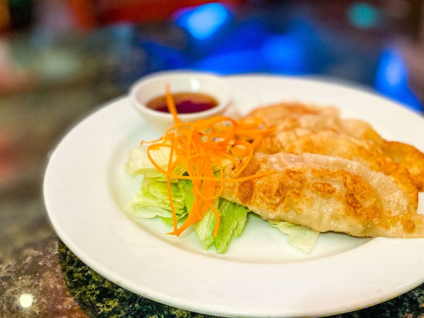 Thai potstickers come four to an order, so hungry couples won't have to fight over their fair share. - HANK VAUGHN