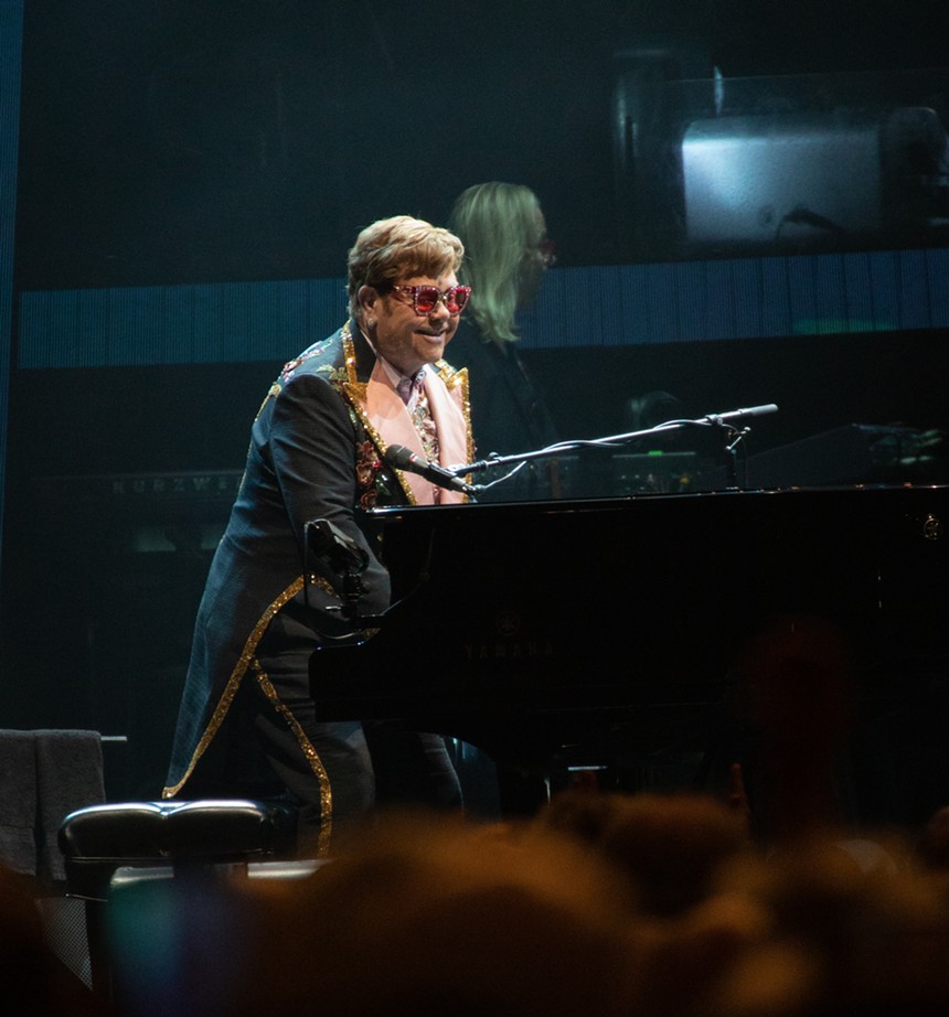 Sometimes the hips lie.  Sir Elton was in top form during his Friday show in Dallas.  -ANDREW SHERMAN