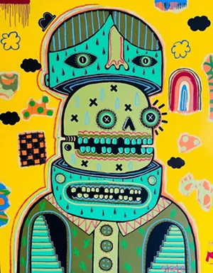 "I am Flesh and Bone" by Jeff "Skele" Sheely, from It's Been Too Long at Kettle Art. - JEFF "SKELE"' SHEELY