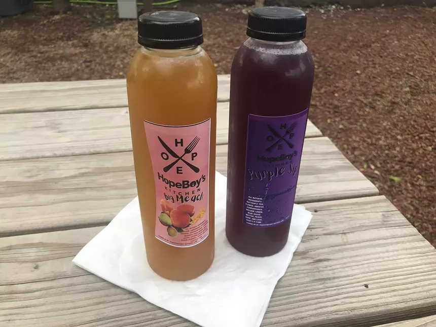 Alexander has two types of teas he sells along with his food: the Big Meach and Purple Sip. - ALEX GONZALEZ