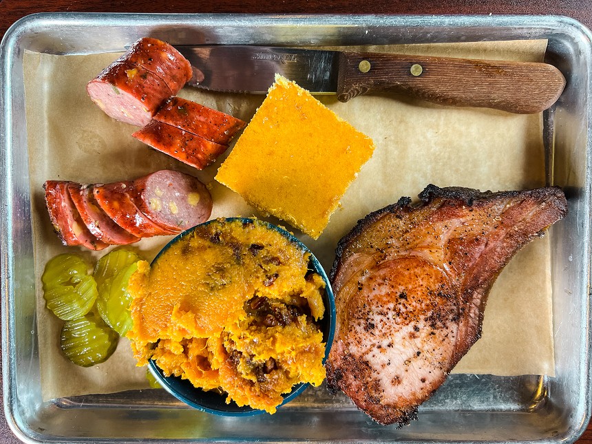 The pork chop was our mission, but we can't go to Slow Bone and not get something barbecue related, or one of their stellar sides. - CHRIS WOLFGANG