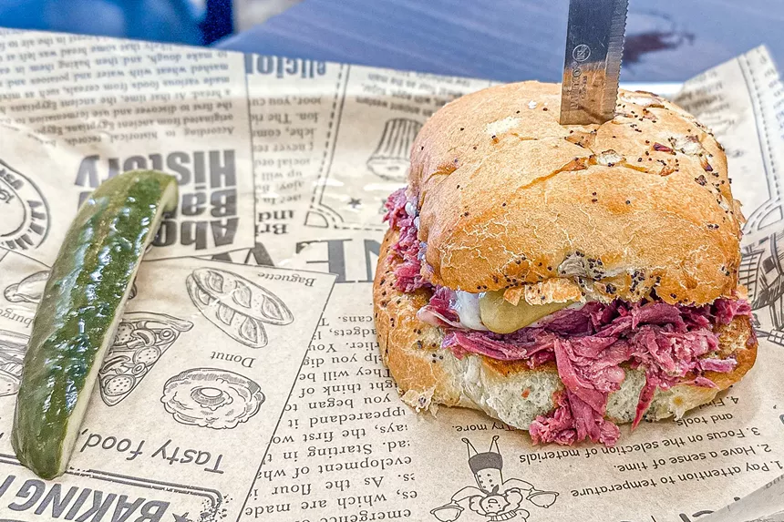 Corned beef sandwich at cat shack