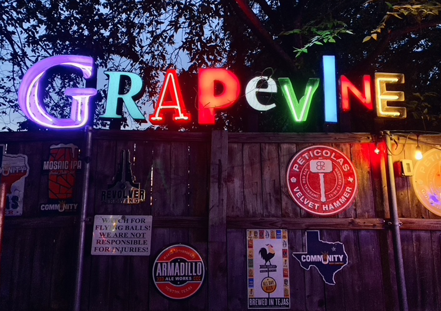 The Grapevine bar in Dallas.
