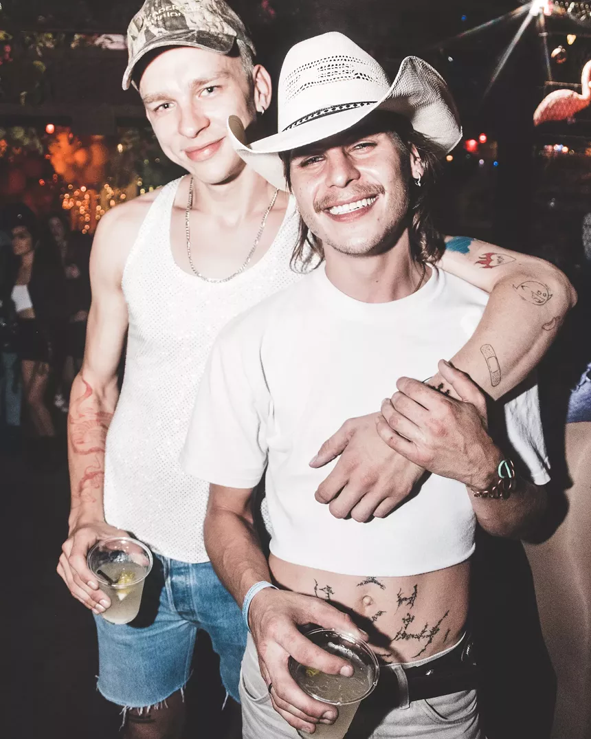 A couple celebrates Pride Month at the Double Wide.