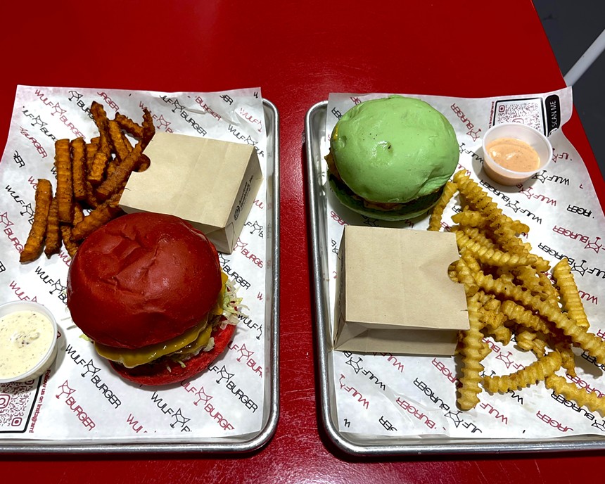 Wulf Burger red and green vegan burgers