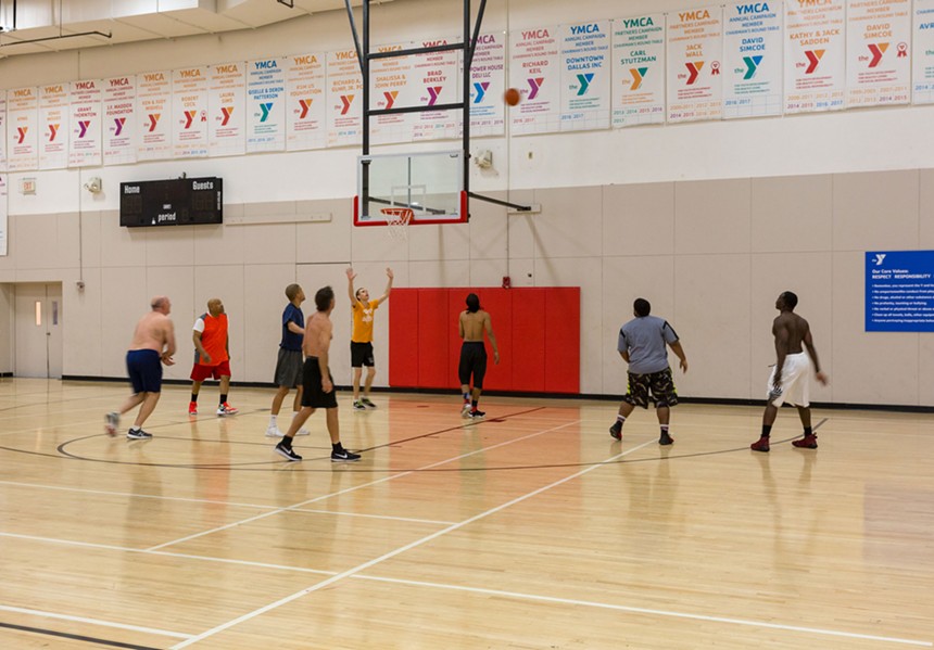 The YMCA is a space for pickup basketball and meeting neighbors.