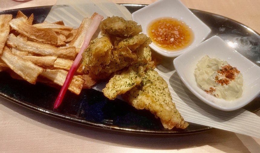 Japanese fish and chips at Pearl Sushi.