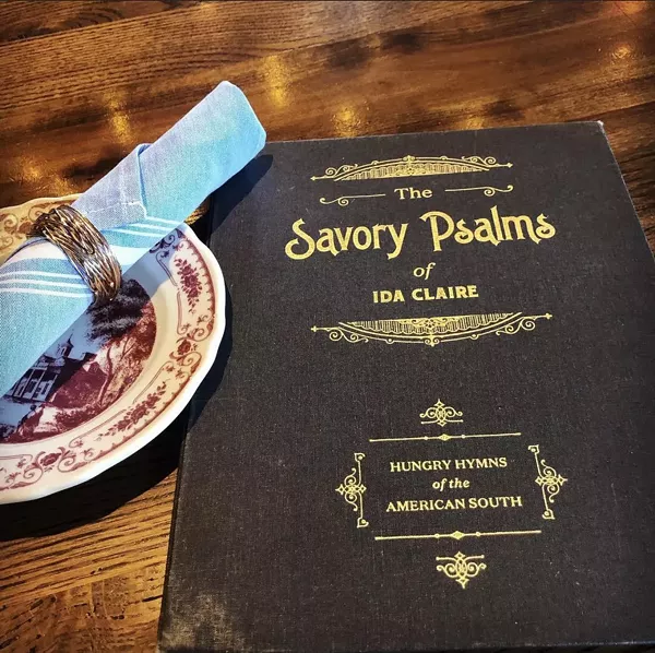 A menu at Ida Claire