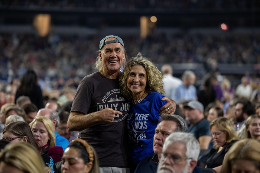 Fans the the Billy Joel and Stevie Nicks concert at AT&T Stadium.