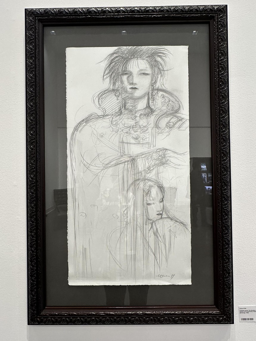 A cover of The Sandman drawn by Yoshitaka Amano was one of the objects on view in the Heritage lobby.