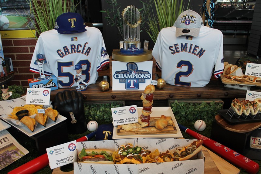 The Boomstick combo meal has a double burger, a foot-long cheese dog, a nacho tower.