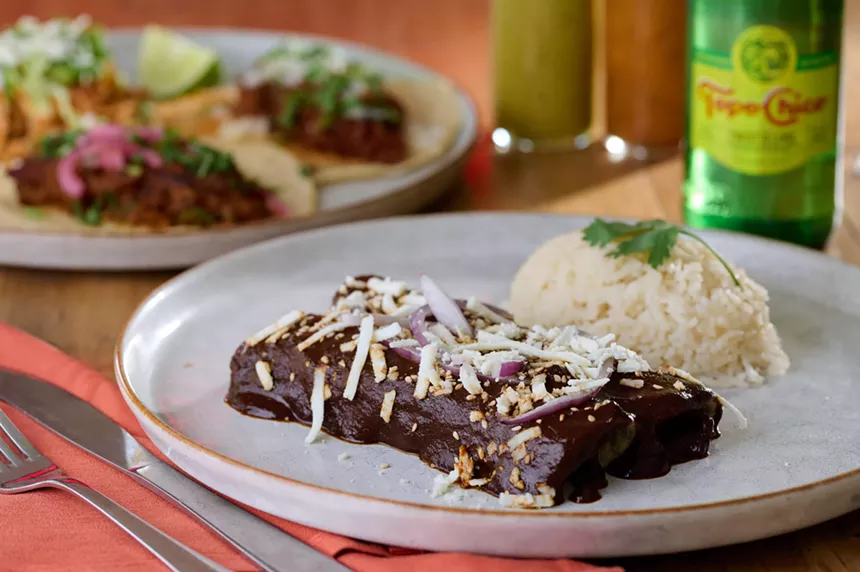 mole enchiladas at Cuates Kitchen