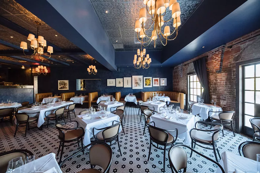 The interior at Fachini in Highland Park Village. You can walk inside any restaurant and eat, of course, but Highland Park Village is great for a leisurely stroll.