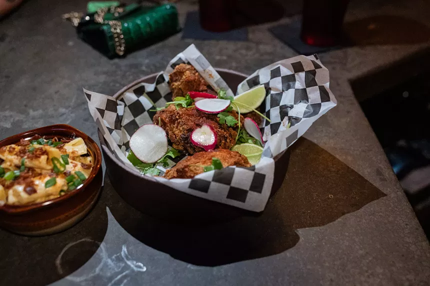 fried chicken at Brick and Bones in Deep Ellum Dallas.