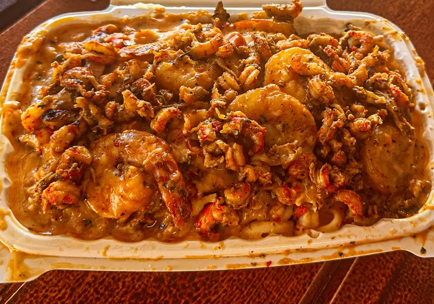 seafood pasta from Mary's Twisted.